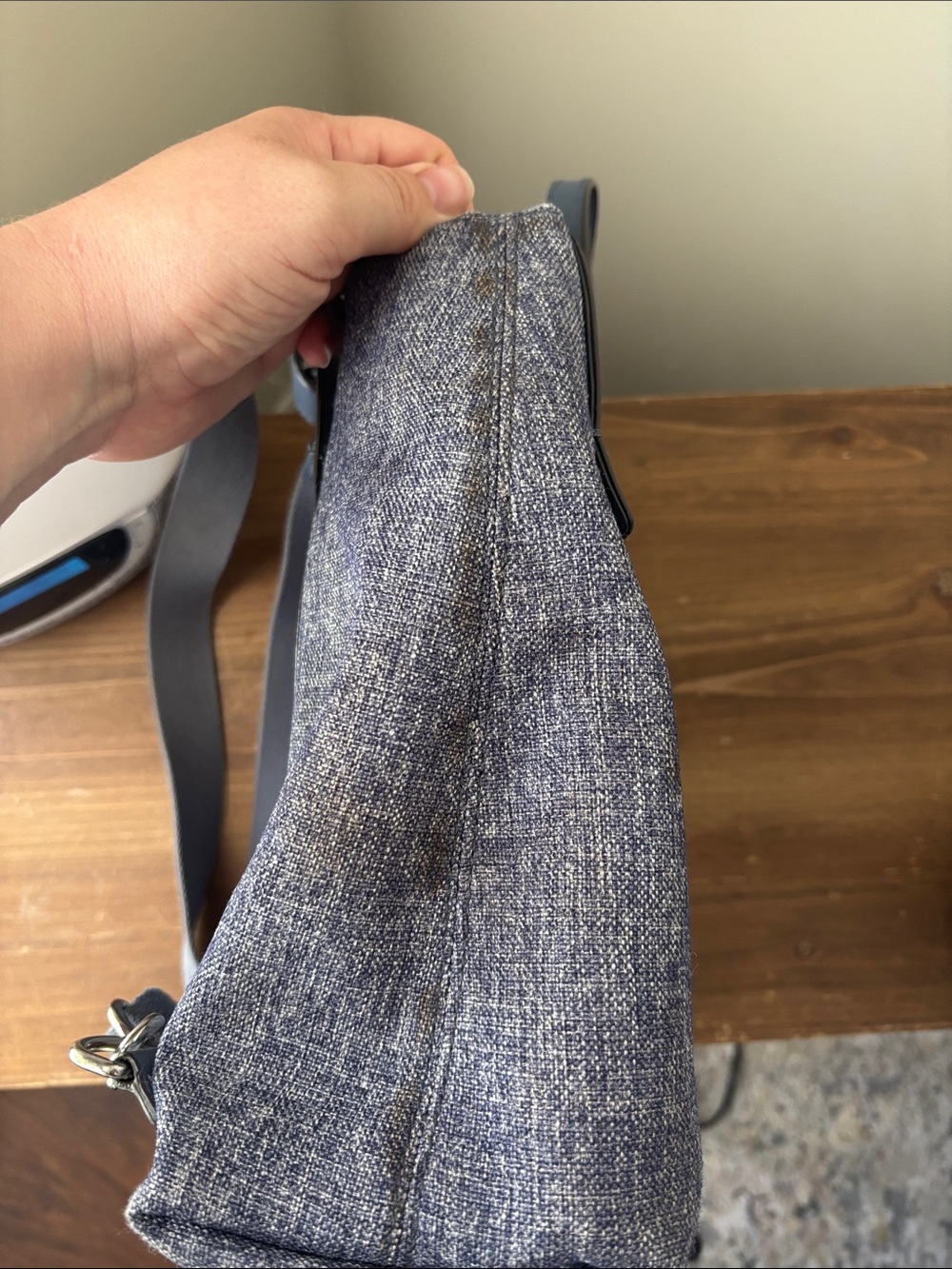 henri bendel denim blue Jetsetter backpack/crossbody- Small - Picture 8 of 8